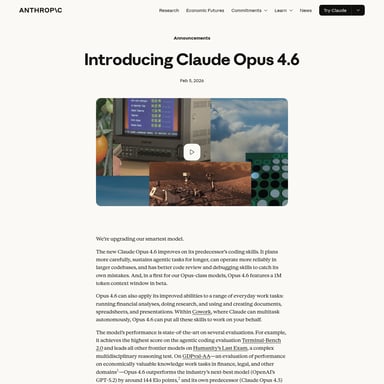 Claude Opus 4.6 - Code & IT AI Tool Screenshot