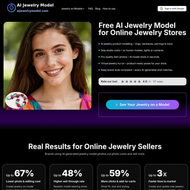 AI Jewelry Model - 画像生成 AI Tool Screenshot