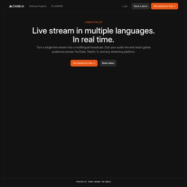DubStream by CAMB.AI - Video AI Tool Screenshot