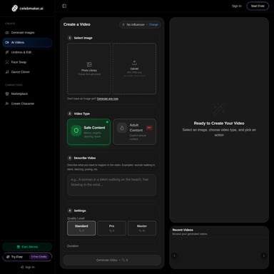CelebMakerAI - Image Generator AI Tool Screenshot