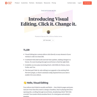 Visual Editing by DatoCMS - Code & IT AI Tool Screenshot