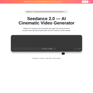 Seedance 2.0 AI  - Video AI Tool Screenshot