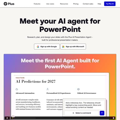 Plus AI Presentation Agent - 幻灯片和演示文稿 AI Tool Screenshot