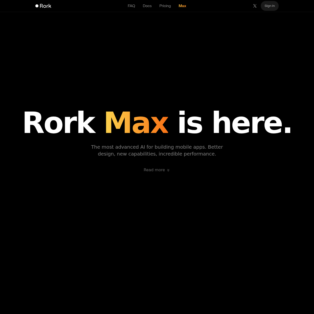 Rork Max - Code en IT AI Tool Screenshot