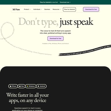 Wispr Flow for Android - Writing Assistant AI Tool Screenshot