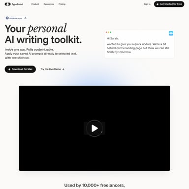 TypeBoost - 写作助理 AI Tool Screenshot