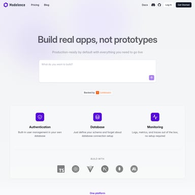 Modelence App Builder - Code & IT AI Tool Screenshot
