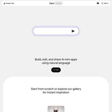 Opal 2.0 by Google Labs  - Productivity AI Tool Screenshot