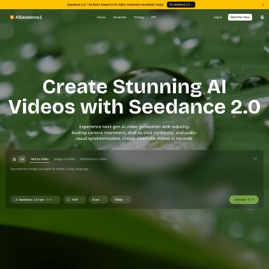 Seedance2 - Video AI Tool Screenshot