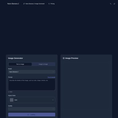 Nano Banana 2 Img - Generator Obrazów AI Tool Screenshot