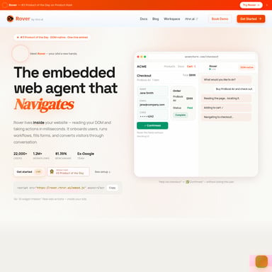 Rover by rtrvr.ai - Organizacja i Automatyzacja AI Tool Screenshot