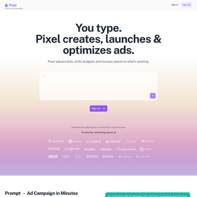 Pixel - Sales & Marketing AI Tool Screenshot
