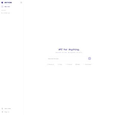 Anything API - 组织与自动化 AI Tool Screenshot