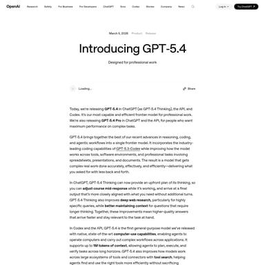 GPT‑5.4 - Продуктивность AI Tool Screenshot