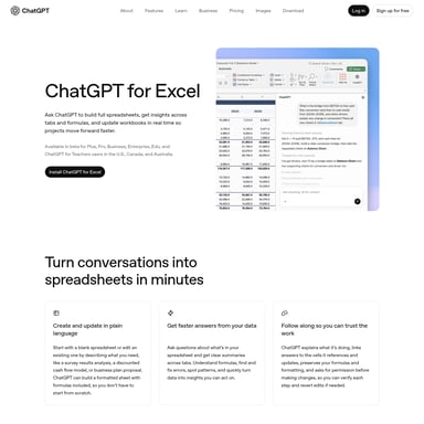ChatGPT for Excel - Продуктивность AI Tool Screenshot