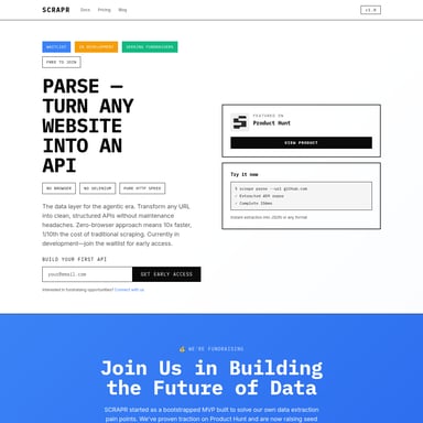 SCRAPR - Kod i IT AI Tool Screenshot