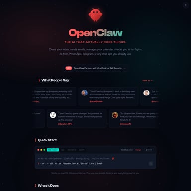OpenClaw-Personal AI Assistant - OpenClaw AI Tool Screenshot