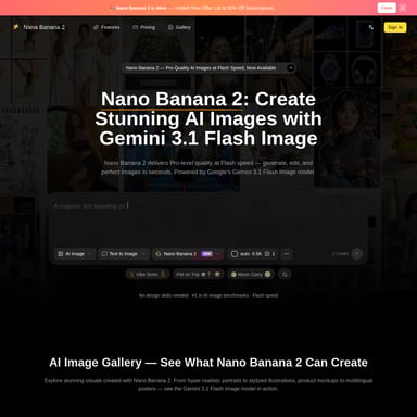 Nano Banana 2 - AI Image Editor - Generator Obrazów AI Tool Screenshot