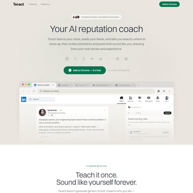 Teract AI - Vertrieb und Marketing AI Tool Screenshot