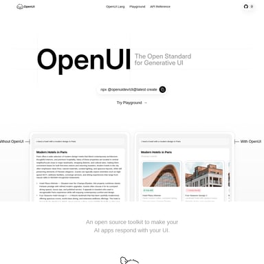OpenUI - Code & IT AI Tool Screenshot