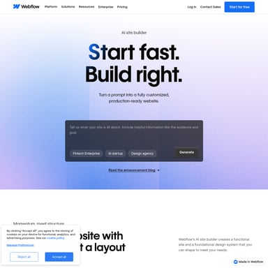 Webflow AI site builder - Webontwerp AI Tool Screenshot