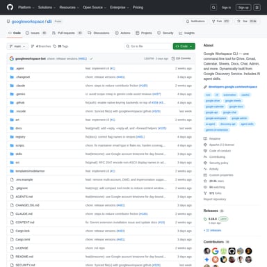 Google Workspace CLI - Organization & Automation AI Tool Screenshot