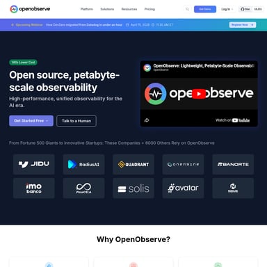 OpenObserve - Code & IT AI Tool Screenshot