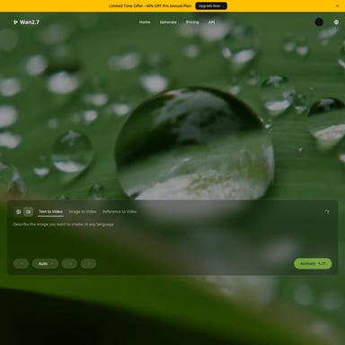 Wan2-7 AI - Video AI Tool Screenshot