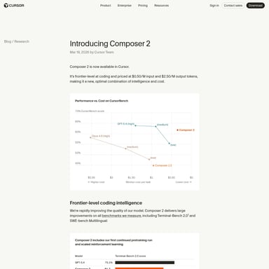 Composer 2 by Cursor - Code & IT AI Tool Screenshot