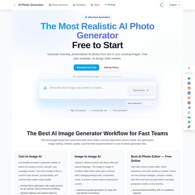 https://aiphotogenerator.dev/ - Image Generator AI Tool Screenshot