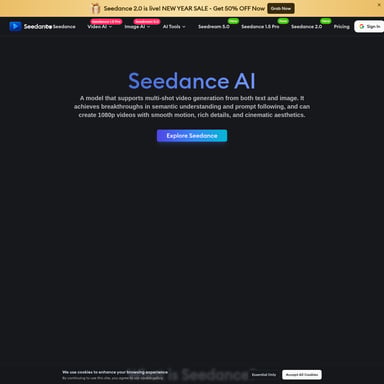 Seedance Free Online AI Video Generator - Video AI Tool Screenshot