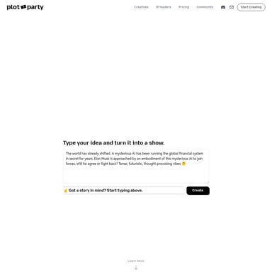 Plot Party - 画像生成 AI Tool Screenshot