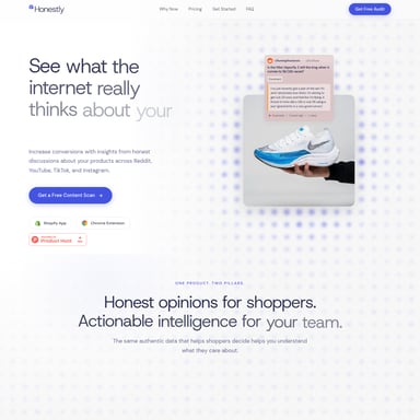 Honestly - E-commerce AI Tool Screenshot