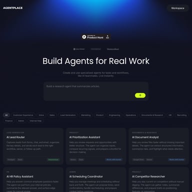 Agentplace AI Agents - Organisation und Automatisierung AI Tool Screenshot