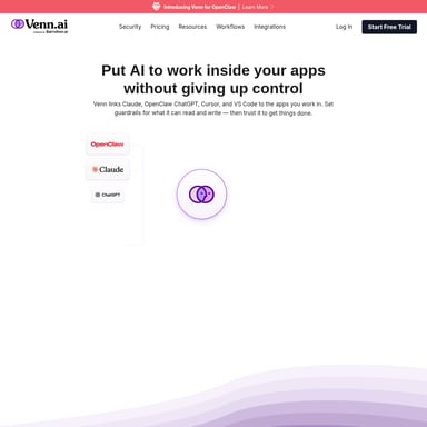 Venn.ai - Organization & Automation AI Tool Screenshot
