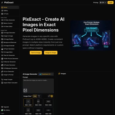 PixExact - Beeldgenerator AI Tool Screenshot
