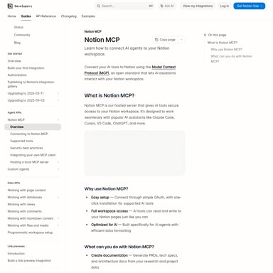 Notion MCP - Organization & Automation AI Tool Screenshot