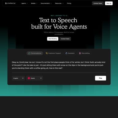 Lightning V3 - Text To Speech AI Tool Screenshot