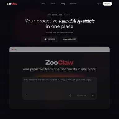 ZooClaw - Productivité AI Tool Screenshot