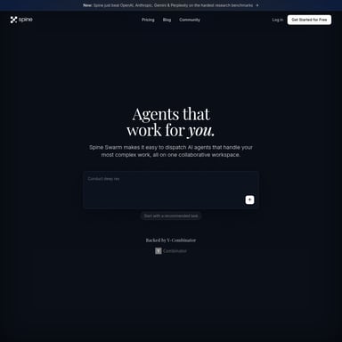 Integrations in Spine - Research Assistant AI Tool Screenshot