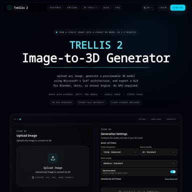 Trellis 3D Model - アニメーションと3Dモデリング AI Tool Screenshot