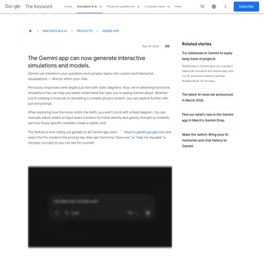 Interactive Simulations in Gemini - Education AI Tool Screenshot