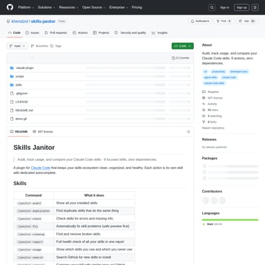 Skills Janitor - Код и IT AI Tool Screenshot