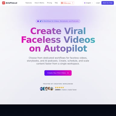 AriaFlow AI Video Workflow - Video AI Tool Screenshot