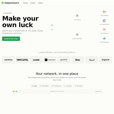 Happenstance - Продажи и Маркетинг AI Tool Screenshot