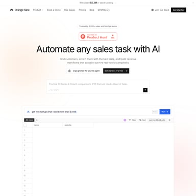 Orange Slice - Sales & Marketing AI Tool Screenshot