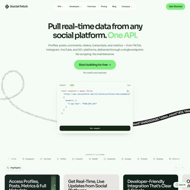Social Fetch - Code & IT AI Tool Screenshot