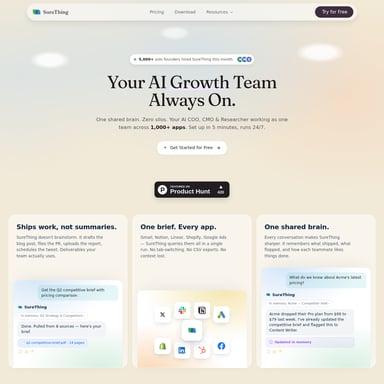 SureThing.io - Sales & Marketing AI Tool Screenshot