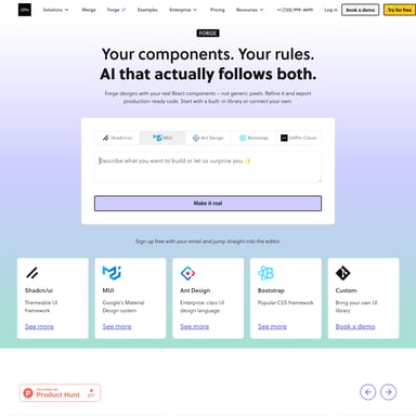 UXPin Forge - Web Design AI Tool Screenshot