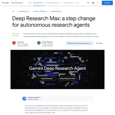 Gemini Deep Research Agent - Onderzoeksassistent AI Tool Screenshot